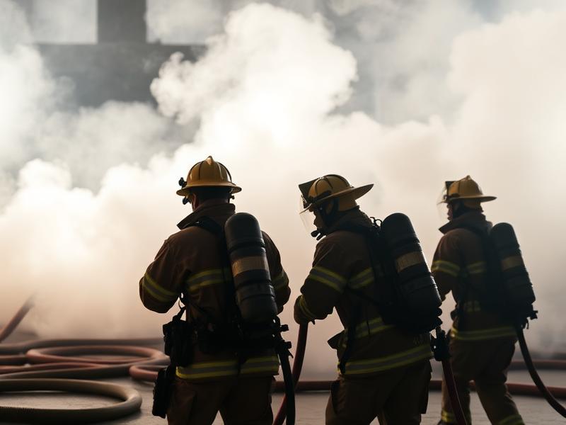 Firefighter training exercise